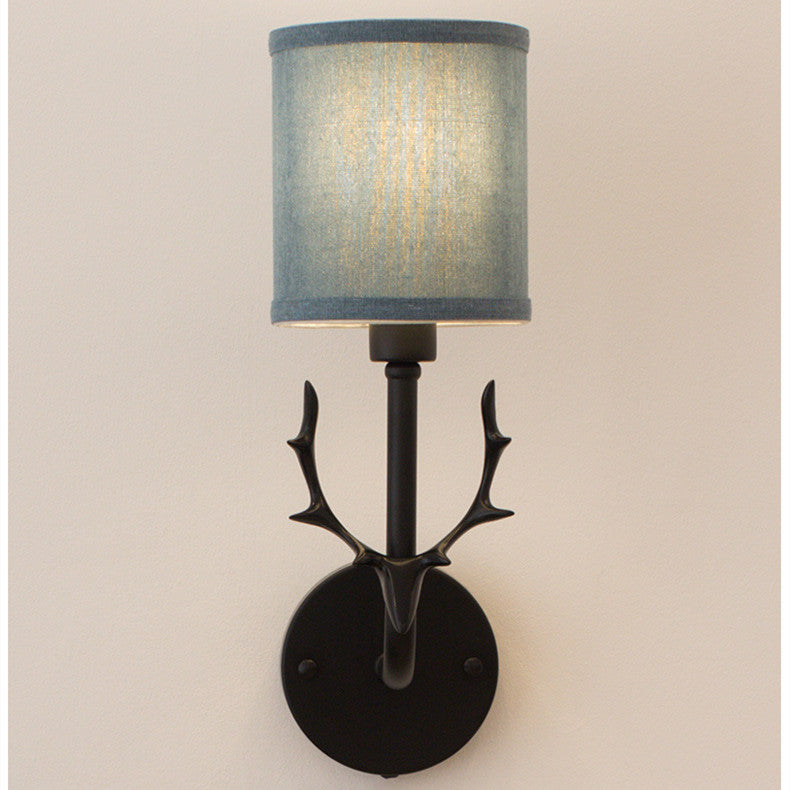 Wrought Iron Antlers Wall Lamp Modern Bedroom Bedside Aisle Living Room Hotel Wall Sconce Light