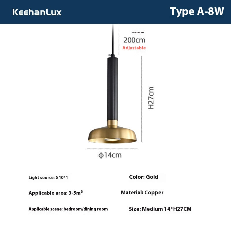 Modern Glass Droplight – Bedroom, Hotel & Bar Single Head Pendant Lamp