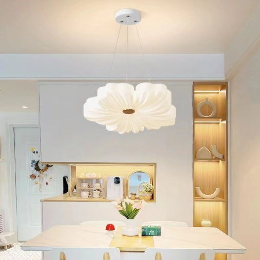 Cream Wind Flower Ceiling Lamp Petal Design Living Room Bedroom Modern Decorative Light