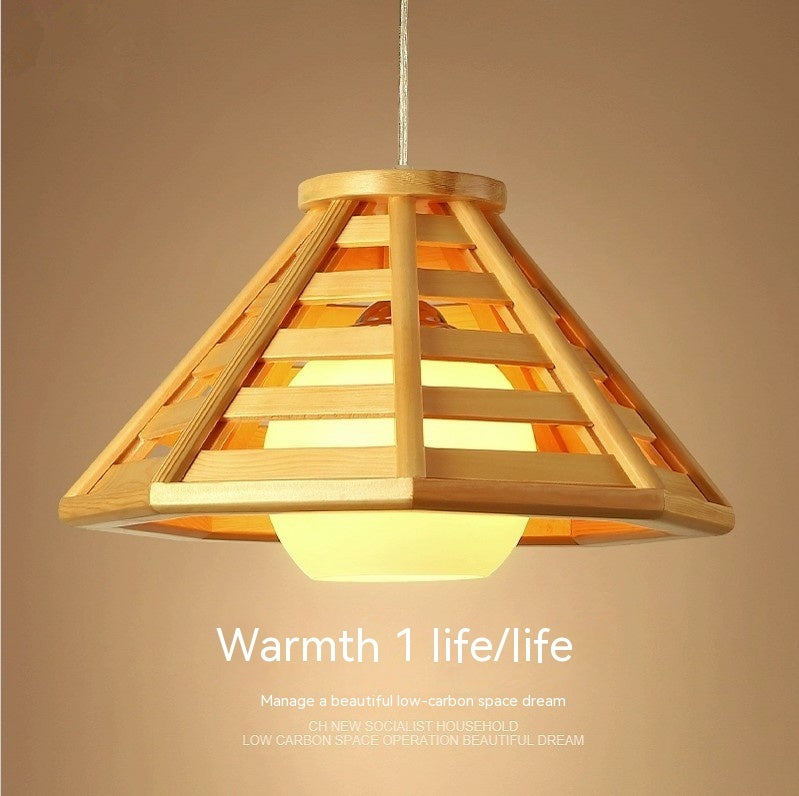 Modern Minimalist Bamboo Woven Ceiling Lamp – LED Chandelier for Restaurant, Bar & Balcony