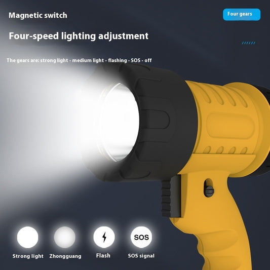 Long-Range Hunting Searchlight – USB Rechargeable Waterproof Handheld Flashlight