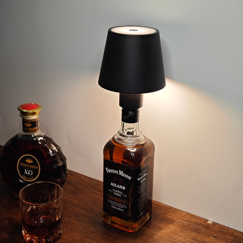 Wine Bottle Table Lamp Bar Bistro Ambient Light Wireless USB Rechargeable Creative Bedroom Night Lamp
