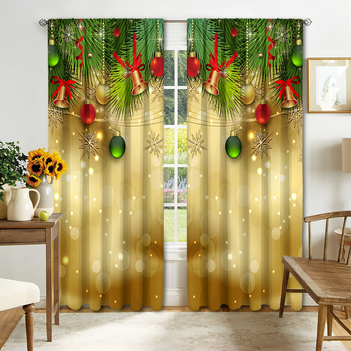 Digital Printed Christmas Curtains – Festive Holiday Window Drapes
