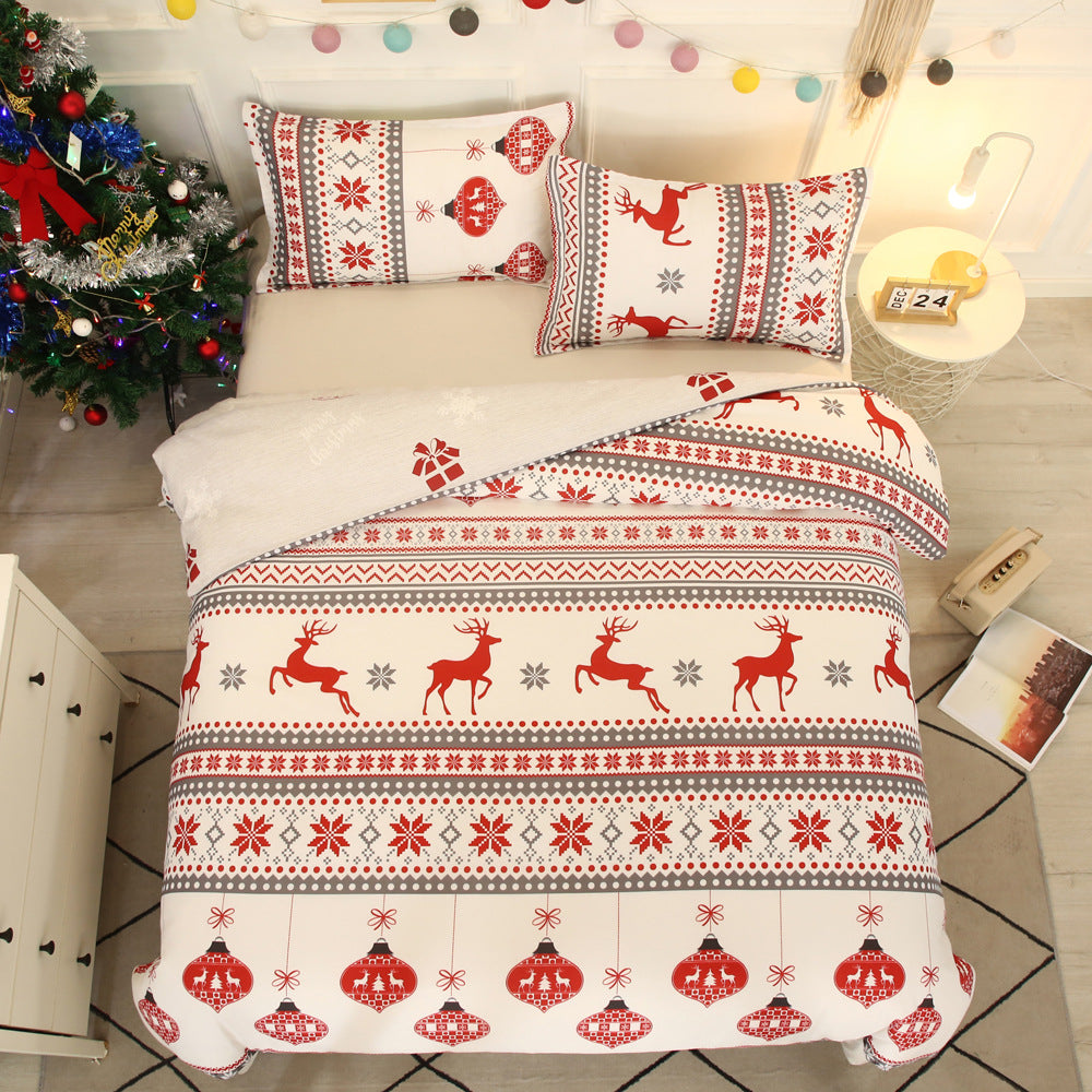 Snowflakes Bedding Set Duvet Cover Warm Winter Bed Set Soft Cozy Christmas Snowflake Bedroom Decor