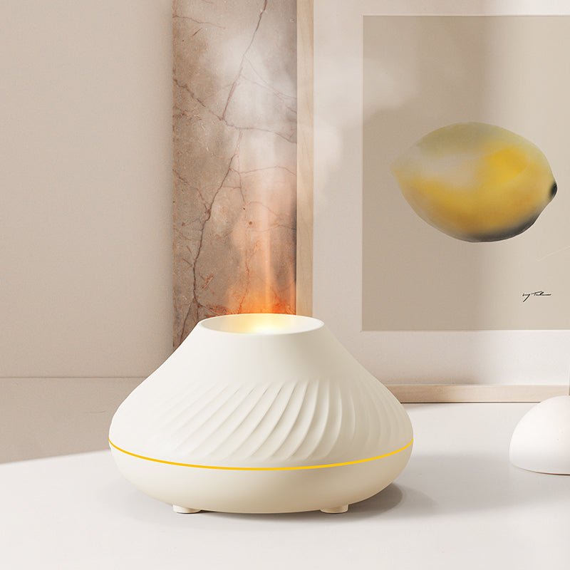 RGB Flame Aroma Diffuser 130ml – 3D Colorful Fire Effect Ultrasonic Humidifier & Essential Oil Diffuser for Home, Bedroom & Relaxation