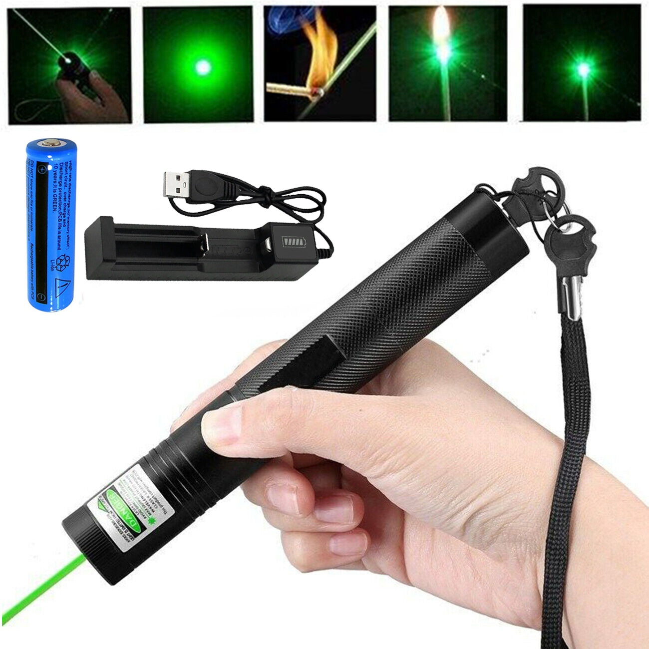 Green Laser Pointer Pen – 532nm USB Rechargeable Visible Beam Laser Torch (Long Range)