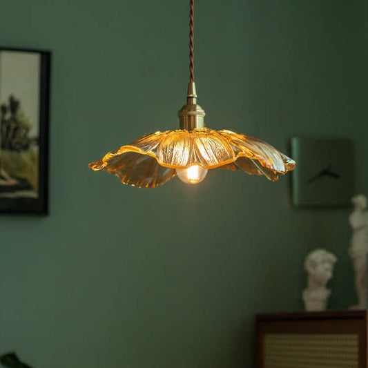 Creative Lotus Leaf Crystal Glass Bedside Lamp Modern Table Light for Bedroom Aisle Home Decor