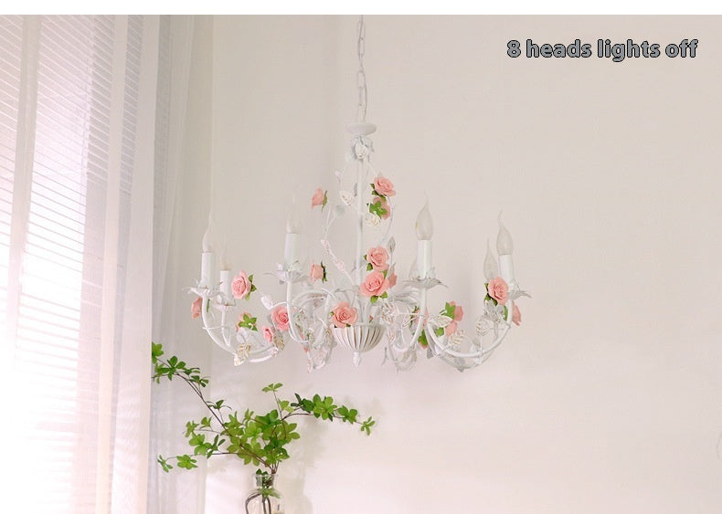 Pastoral Wrought Iron Chandelier – French Retro Princess Bedroom & Living Room