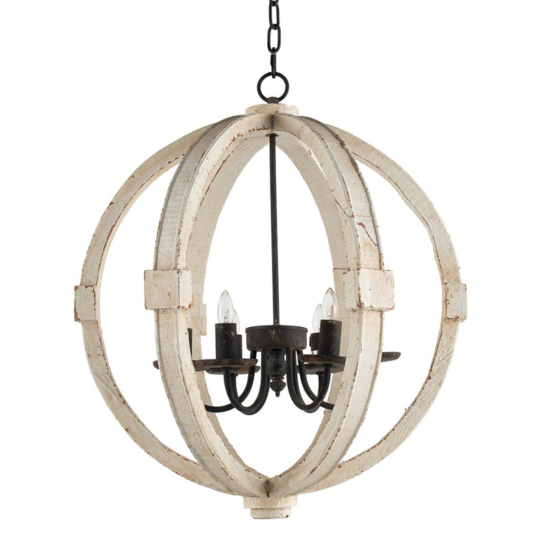 6-Light Wood Chandelier with Adjustable Chain – Rustic Kitchen & Dining Lighting Fixture