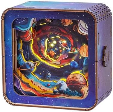 Wooden Puzzle Creative Atmosphere Small Night Lamp Warm LED Decorative Bedside Light for Home Decor