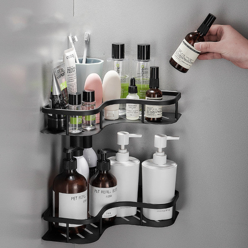 Triangle Bathroom Corner Shelf – Aluminum No-Drill Space-Saving Toilet Storage Rack