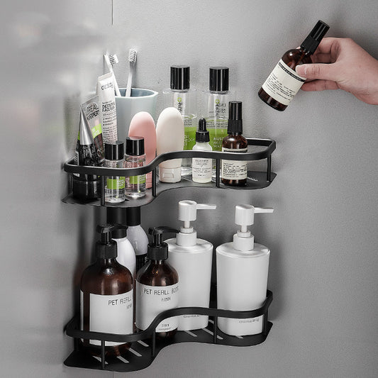 Triangle Bathroom Corner Shelf – Aluminum No-Drill Space-Saving Toilet Storage Rack