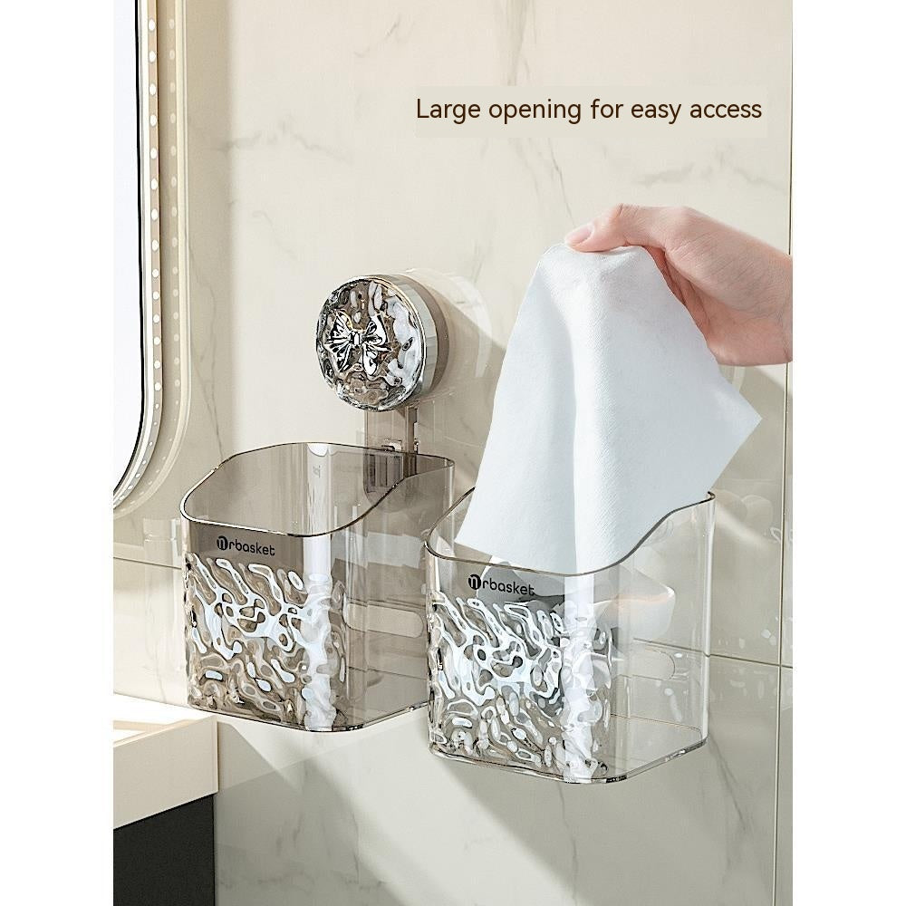 Wall-Mounted Bathroom Storage Box – Tissue, Shaver & Cloth Organizer Rack for Bathroom