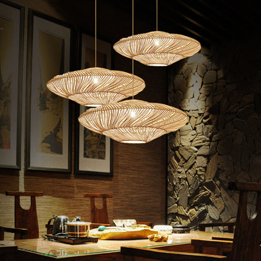 Chinese Zen Rattan Ceiling Lamp – Tea Room Hanging Light