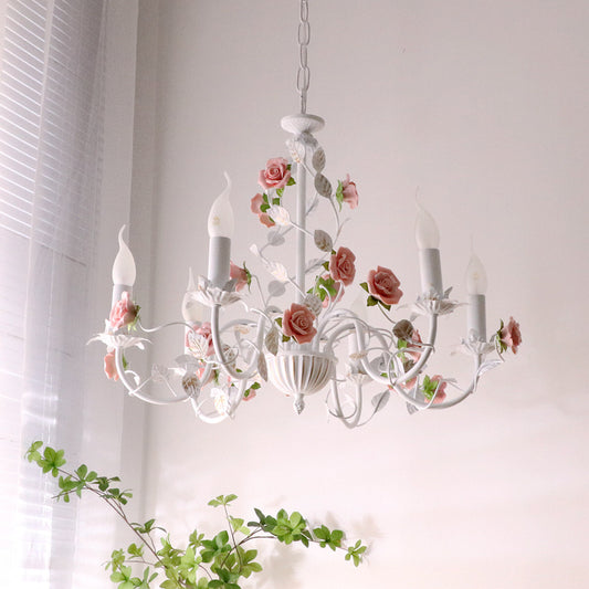 Pastoral Wrought Iron Chandelier – French Retro Princess Bedroom & Living Room