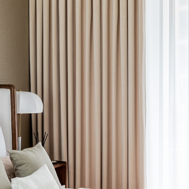 Full Shading Australian Wool Plush Velvet Curtain Insulated Non Inverted Finished Window Drapes for Home Decor