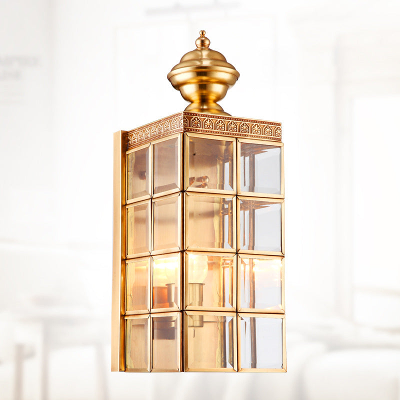 Modern Full Copper LED Wall Lamp Balcony Courtyard Pavilion Outdoor Decorative Lighting Fixture