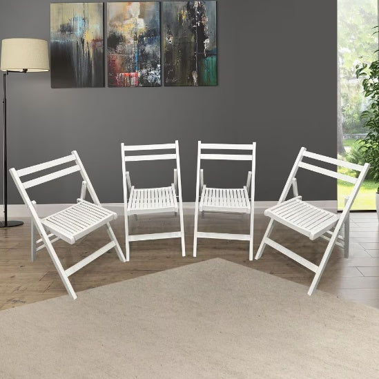 Slatted Wood Folding Chairs Portable Event Seating Wooden Chairs for Weddings Parties Outdoor Use