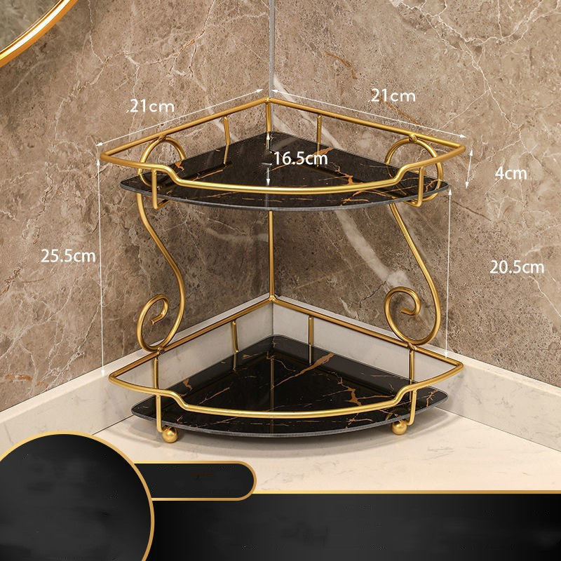 Luxury Triangle Bathroom Storage Shelf – Space-Saving Corner Vanity Organizer