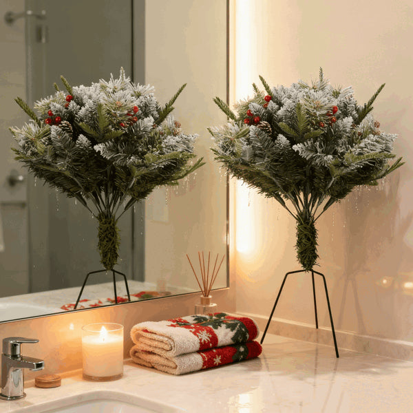 Lifelike Artificial Christmas Tree – 50 LED Warm Lights, 8 Modes, Timer & IP44 Waterproof (Indoor & Outdoor Decor)