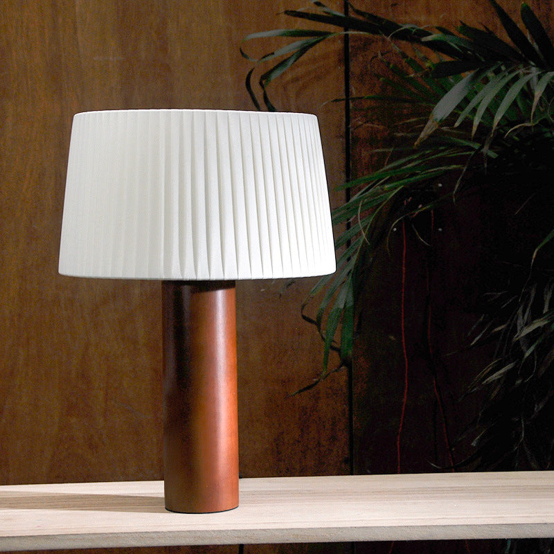 Korean Style Solid Wood Pleated Table Lamp for Living Room, Study & Bedroom | Elegant Bedside Lighting
