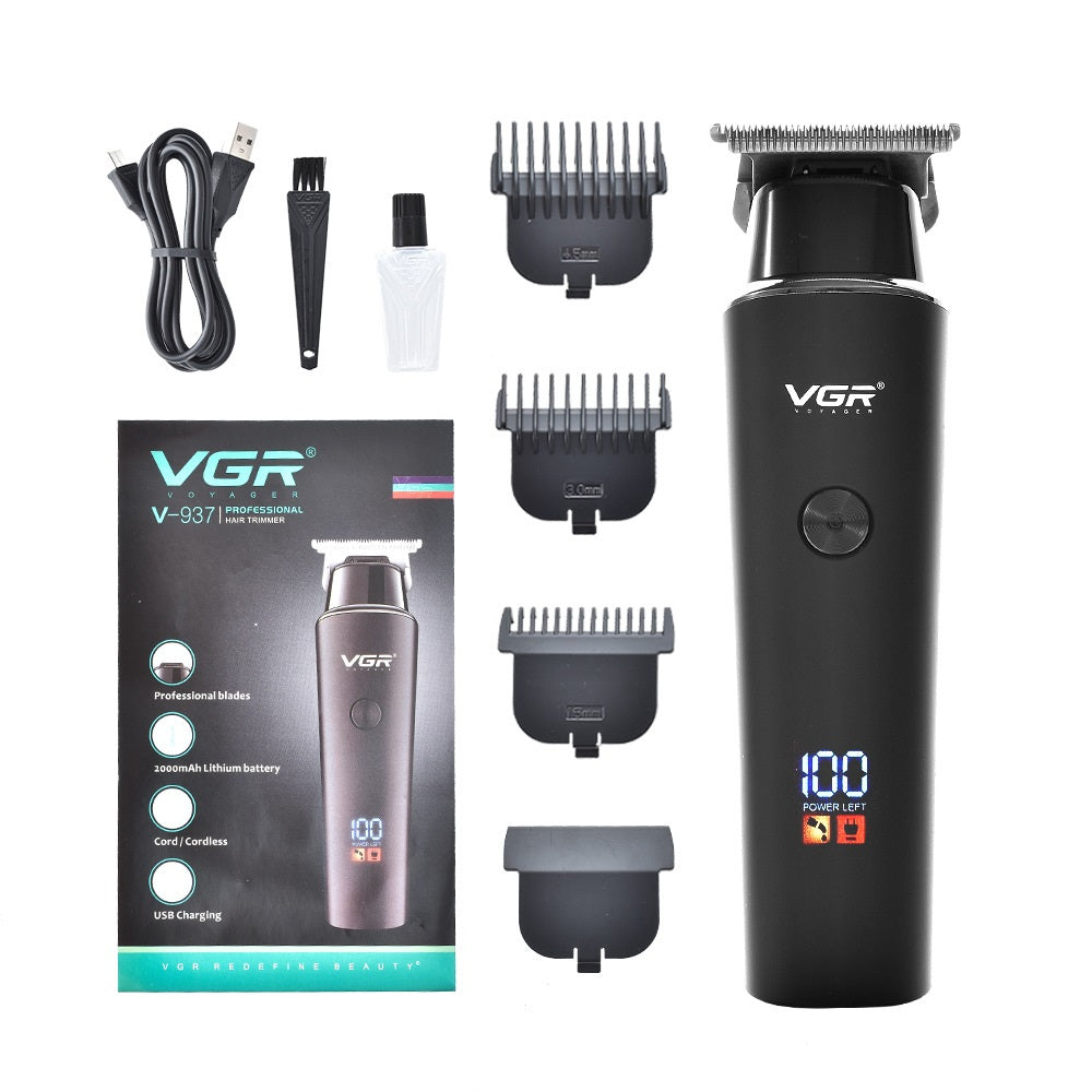 VGR937 Electric Hair Clipper – LCD Display Rechargeable Professional Beard & Hair Trimmer