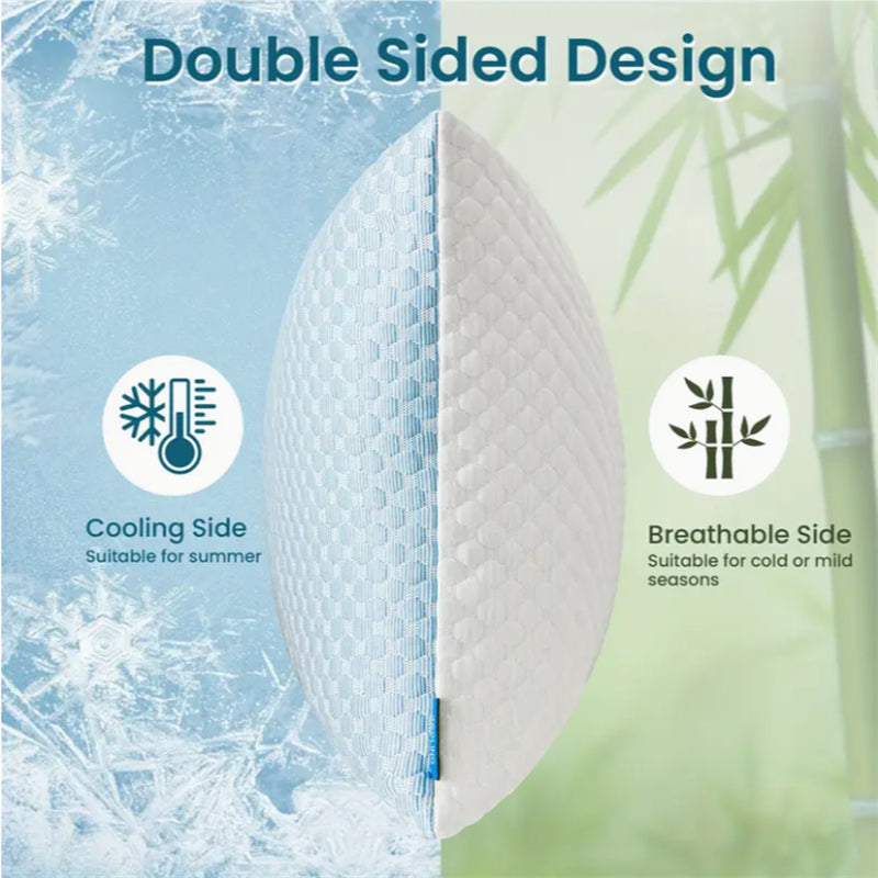 Cooling Breathable Tofu Pillows 2 Pack Memory Foam Soft Sleeping Pillows Temperature Control