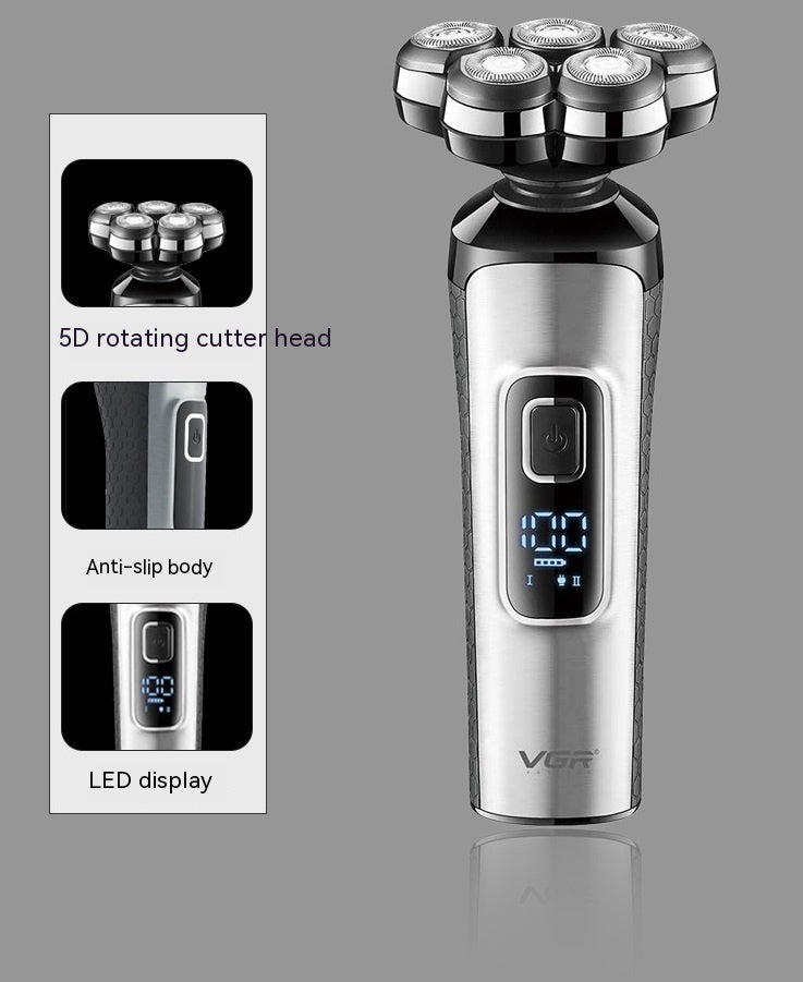 Rechargeable Floating Shaver – LCD Digital Display Waterproof Electric Razor for Men