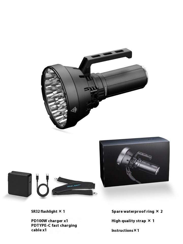 Outdoor Portable Flashlight Long Shot 2KM High Power LED Torch for Patrol Camping and Emergency Use