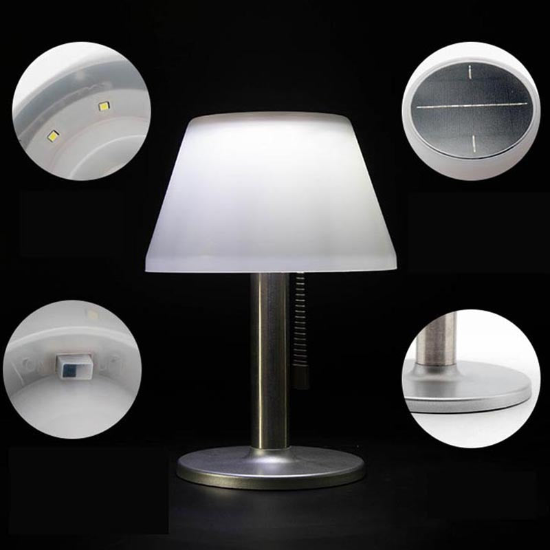 Outdoor Waterproof Solar Desk Lamp Portable LED Table Light Garden Camping Lighting