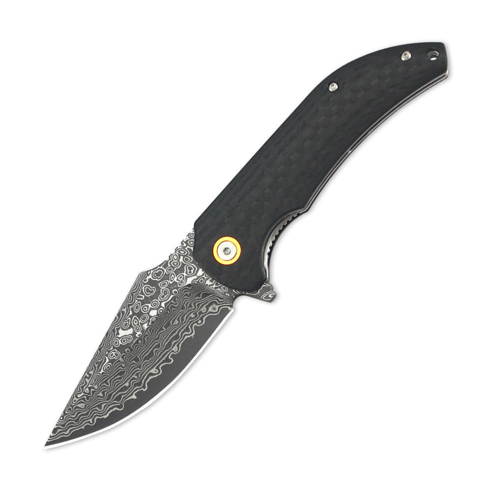 Mashige Steel Folding Knife – Outdoor Pocket Knife with Zebra Wood Handle