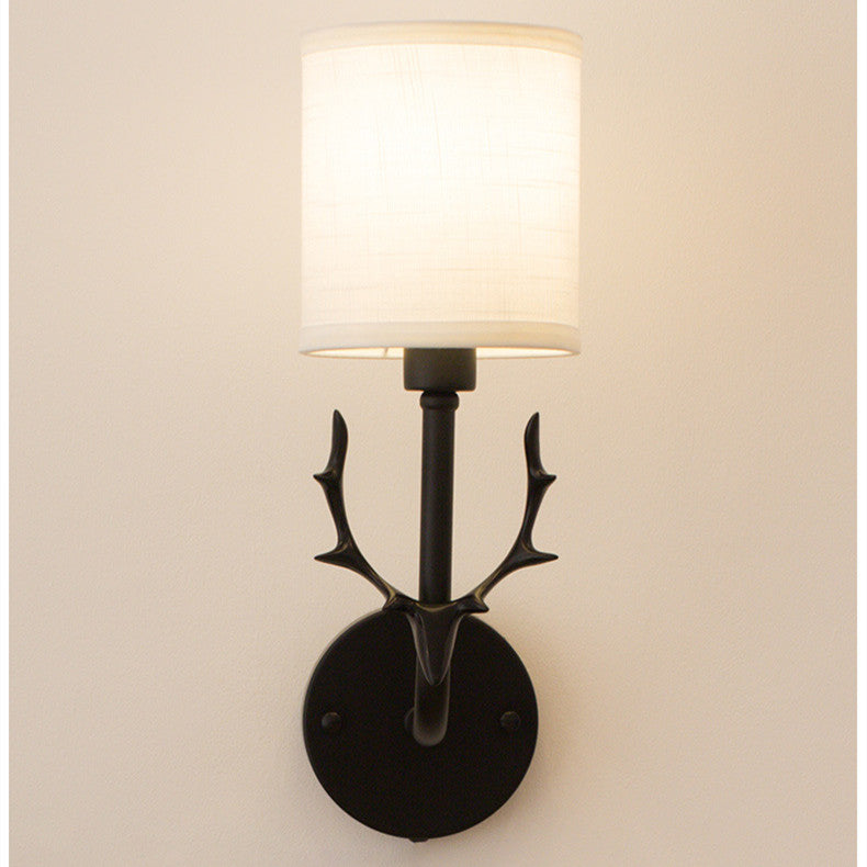 Wrought Iron Antlers Wall Lamp Modern Bedroom Bedside Aisle Living Room Hotel Wall Sconce Light