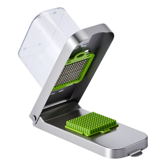 Vegetable Chopper 3 in 1 Stainless Steel Onion Slicer Food Cutter with Container Kitchen Gadget for Easy Meal Prep