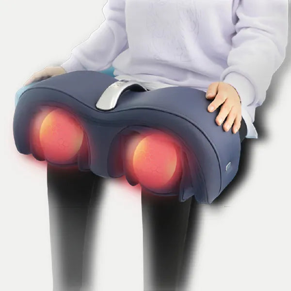 Air Pressure Knee Massager Dark Blue Electric Compression Heating Knee Therapy Device for Joint Pain Relief and Circulation