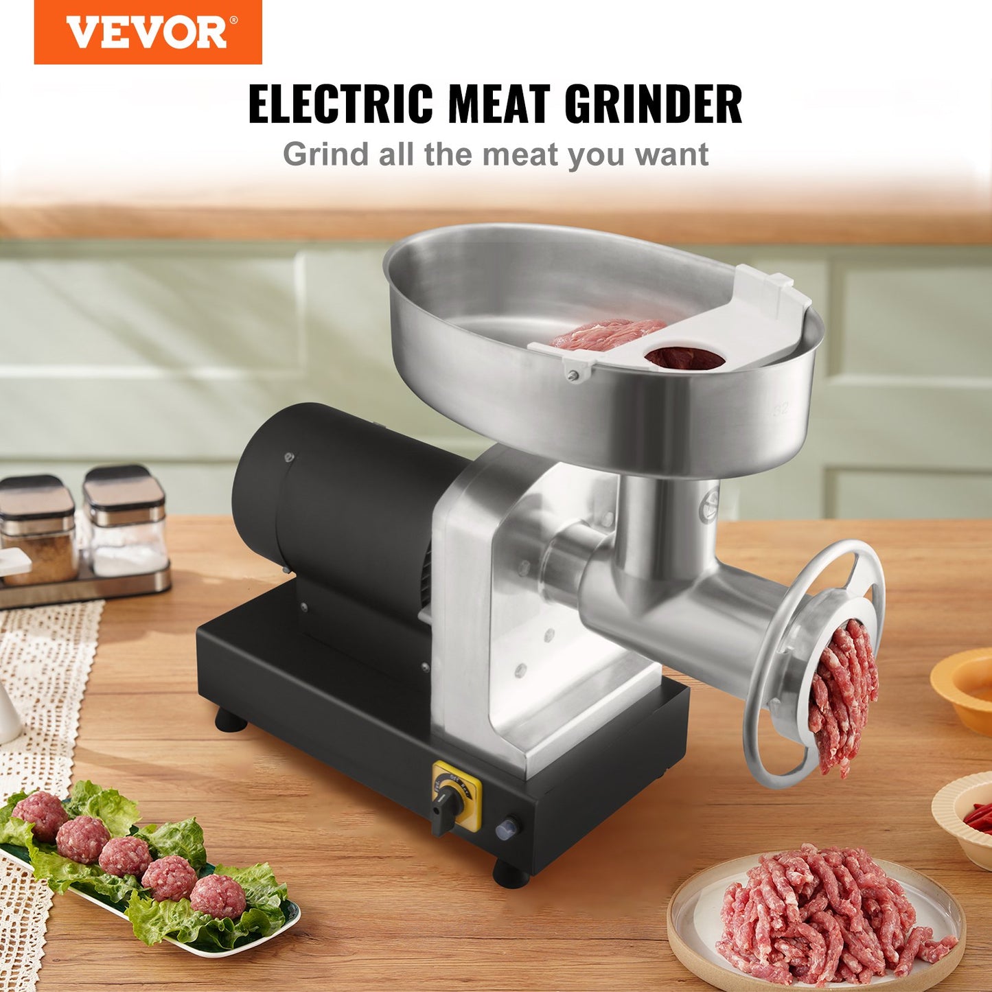 1100W Heavy Duty Electric Meat Grinder High Capacity Meat Mincer Sausage Stuffer for Home and Commercial Use