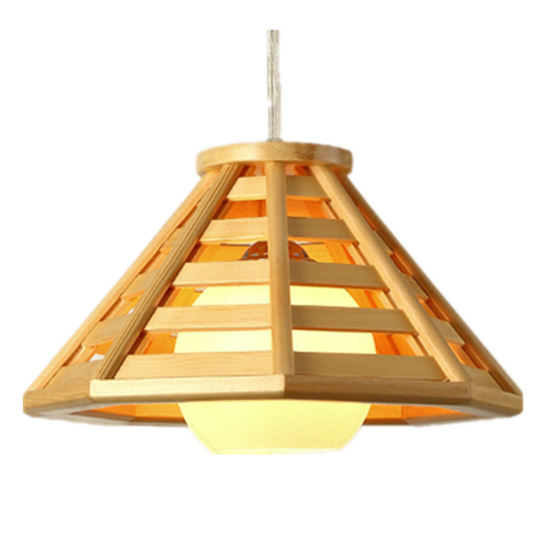 Modern Minimalist Bamboo Woven Ceiling Lamp – LED Chandelier for Restaurant, Bar & Balcony
