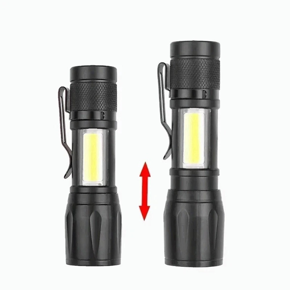 LED Telescopic Pen Flashlight – USB Rechargeable Mini Torch for Camping & Work