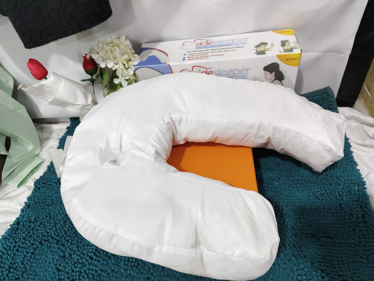 Cotton Side Sleeper Pillow Neck and Back Support Pillow for Spine Protection and Health Care Comfort
