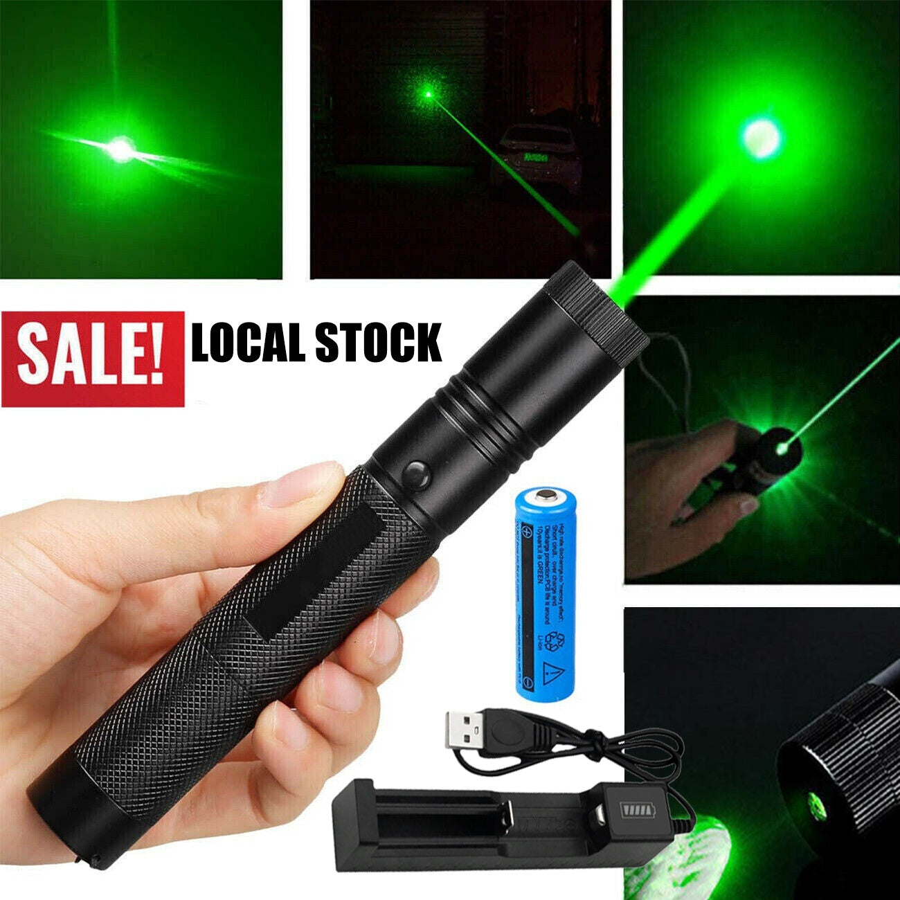 Green Laser Pointer Pen – 532nm USB Rechargeable Visible Beam Laser Torch (Long Range)