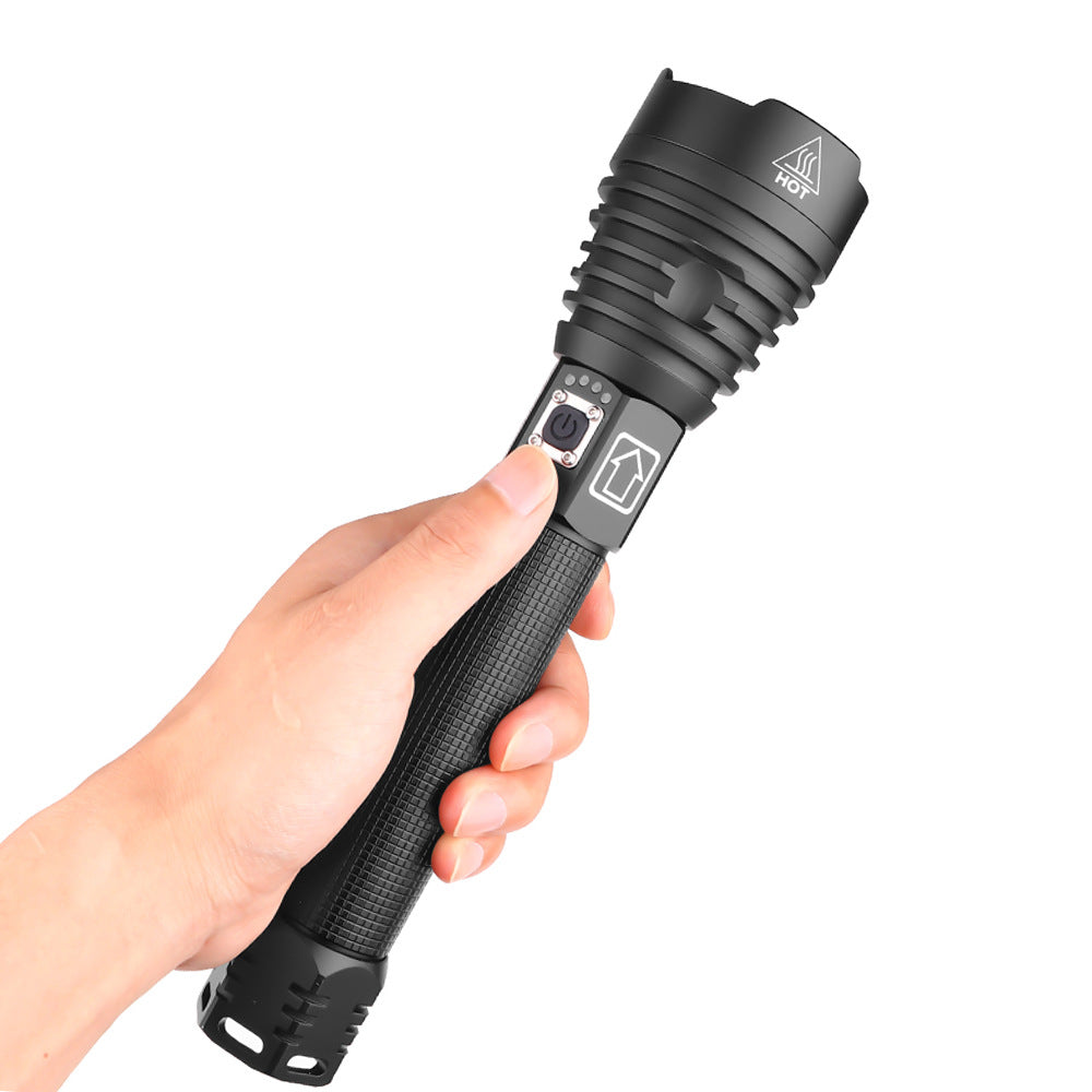 XHP90 LED Torch Lamp USB Rechargeable High Power Flashlight for Outdoor Camping and Emergency Use