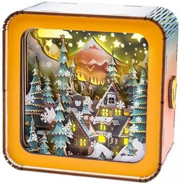 Wooden Puzzle Creative Atmosphere Small Night Lamp Warm LED Decorative Bedside Light for Home Decor