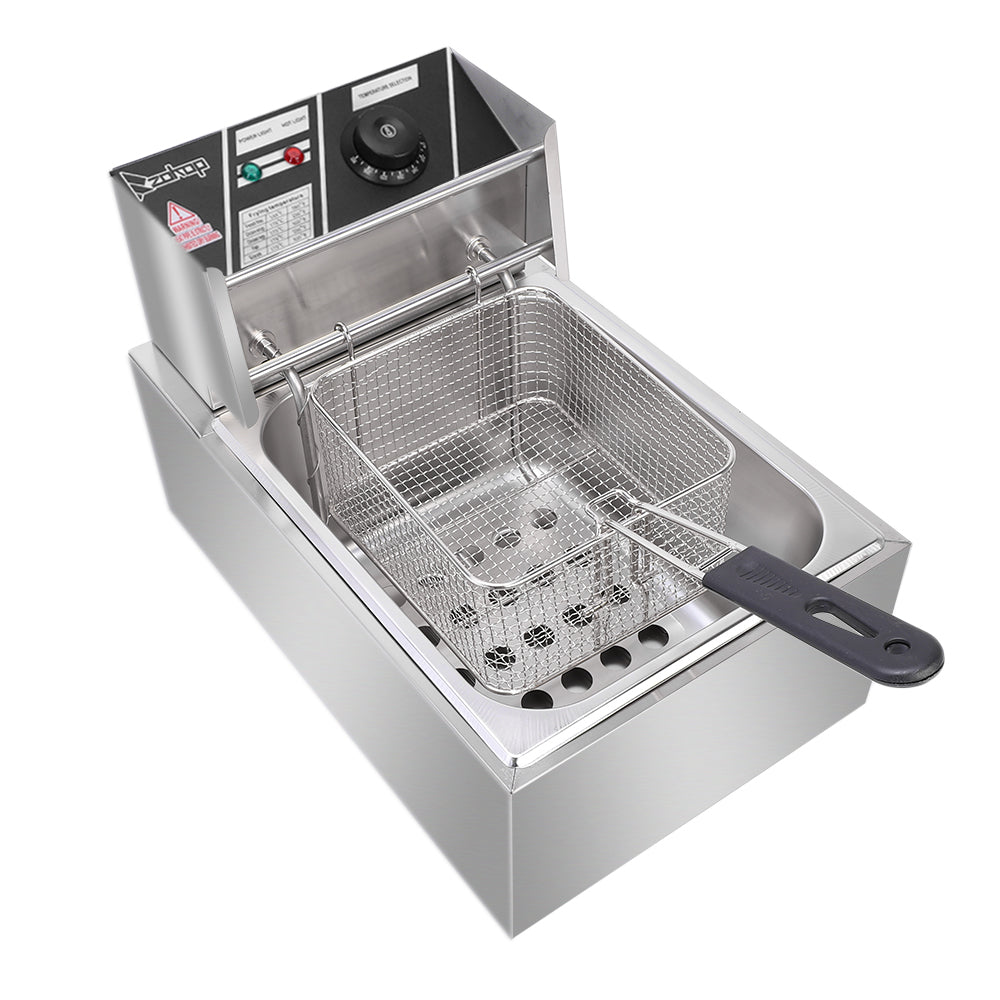Electric Deep Fryer – Stainless Steel Single Tank Commercial Kitchen Frying Machine