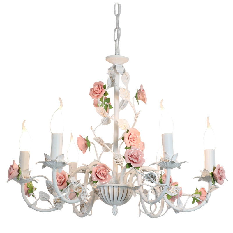 Pastoral Wrought Iron Chandelier – French Retro Princess Bedroom & Living Room