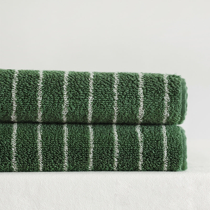 Family Cotton Bath Towels Long Staple Yarn Dyed Rhombus Stripe Soft Absorbent Large Towel