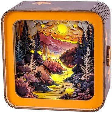 Wooden Puzzle Creative Atmosphere Small Night Lamp Warm LED Decorative Bedside Light for Home Decor