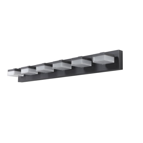 Modern 6 Light Black LED Makeup Mirror Light for Bathroom Vanity Wall Fixture