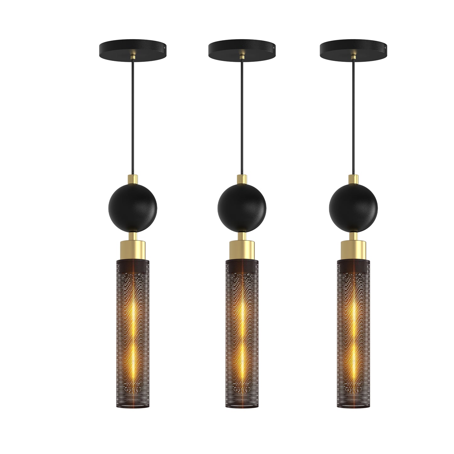 Modern Black Wrought Iron Pendant Light – Adjustable Hanging Chandelier for Kitchen Island, Bedroom & Bathroom