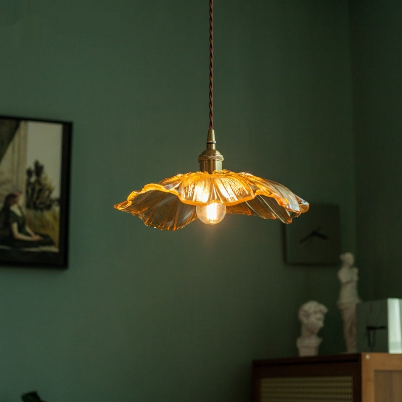 Creative Lotus Leaf Crystal Glass Bedside Lamp Modern Table Light for Bedroom Aisle Home Decor