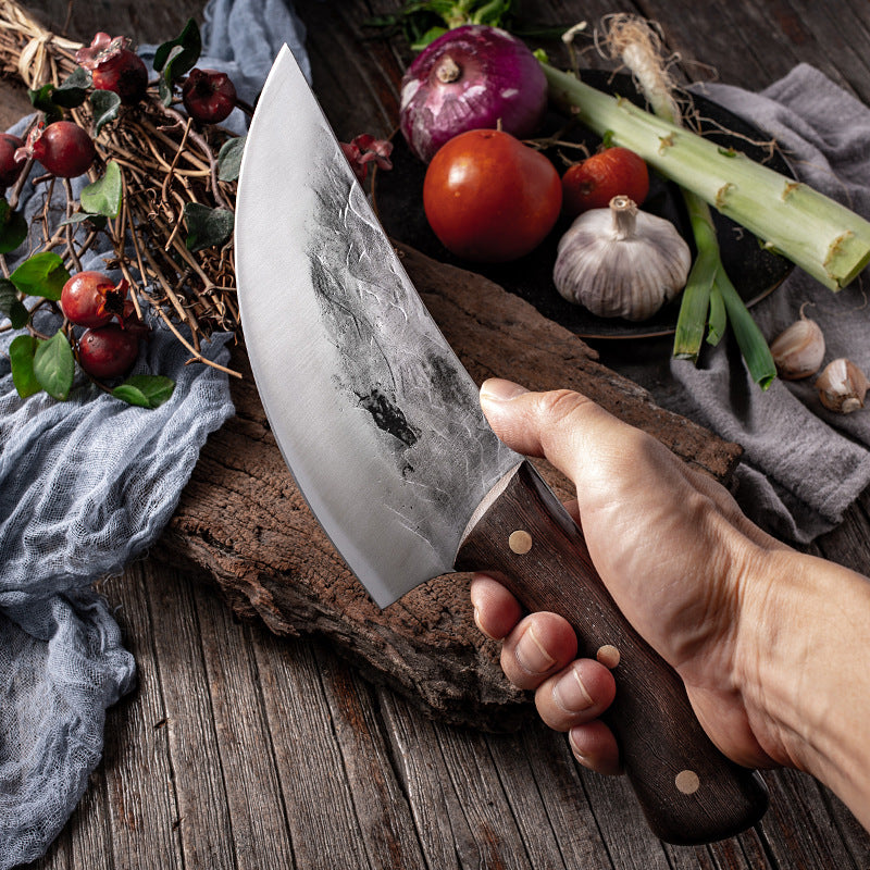 Carbon Steel Butcher Knife – Heavy Duty Meat Cutting Cleaver for Kitchen & Butchery