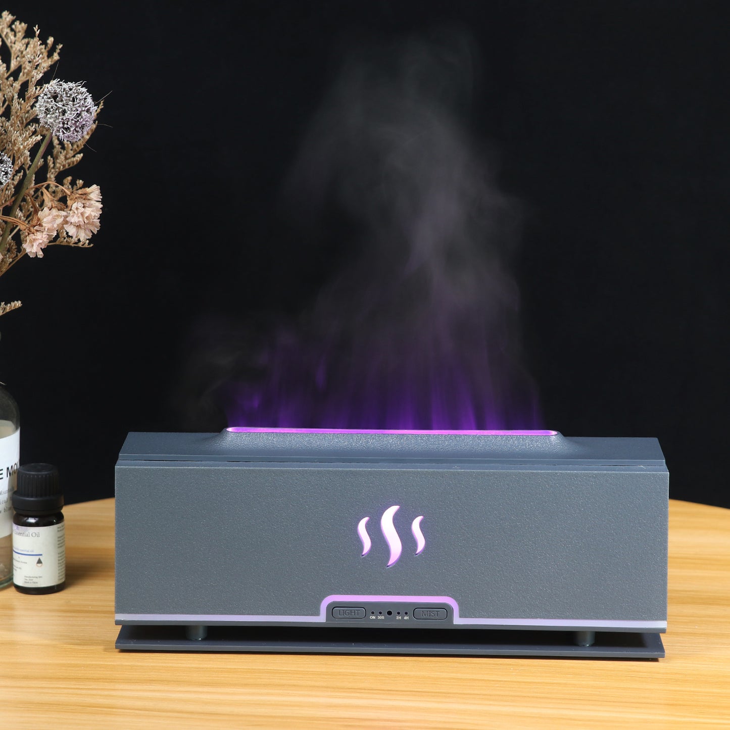 3D Flame Humidifier Aroma Diffuser Air Purifier Fragrance Machine LED Night Light for Home Decor